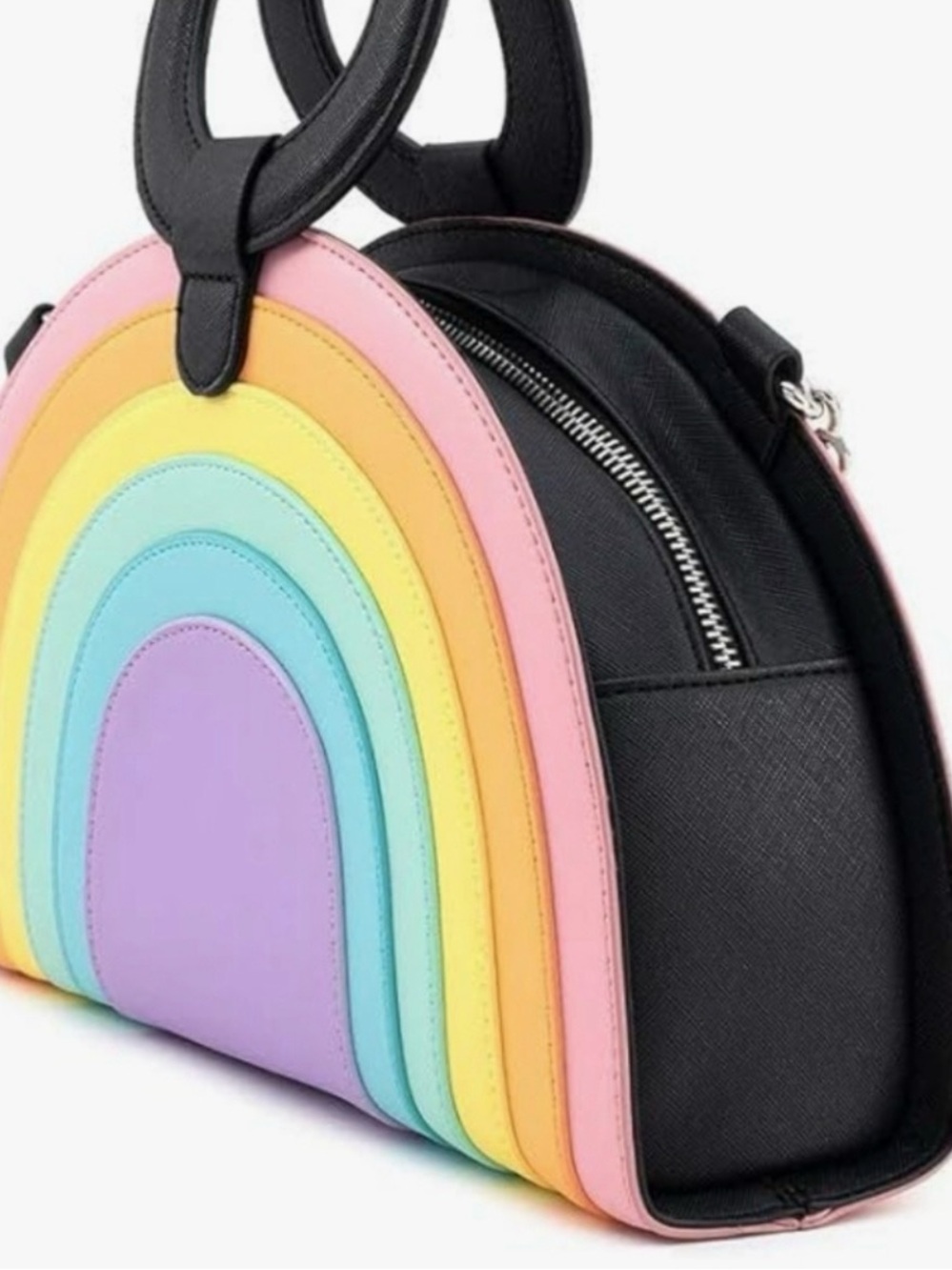 Loungefly x Disney Mickey Mouse Pastel Rainbow Crossbody Bag - Picture 6 of 7